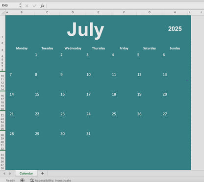 Dynamic Calendar Template